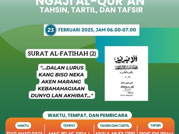 Agenda Ahad Pagi MWC NU Berbah || Ngaji Al-Qur'an: Tahsin, Tartil, dan Tafsir