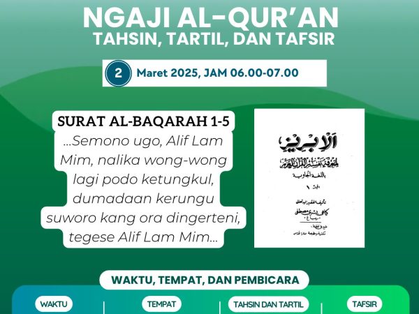 Ngaji Al-Qur’an: Tahsin, Tartil, dan Tafsir 2 Maret 2025
