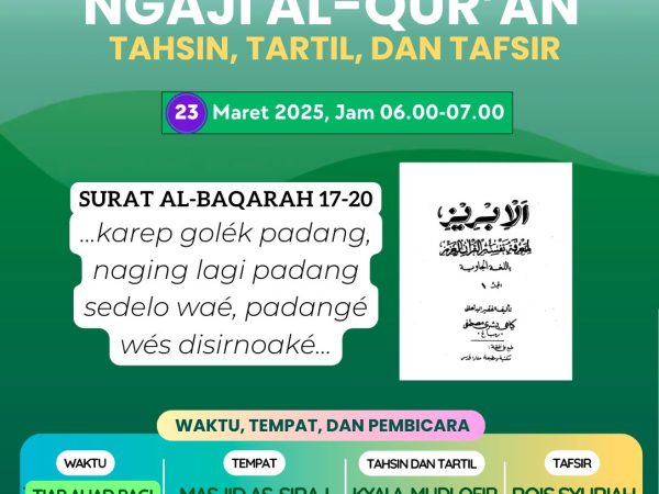 Agenda MWC NU Berbah, Ahad Pagi 23 Maret 2025