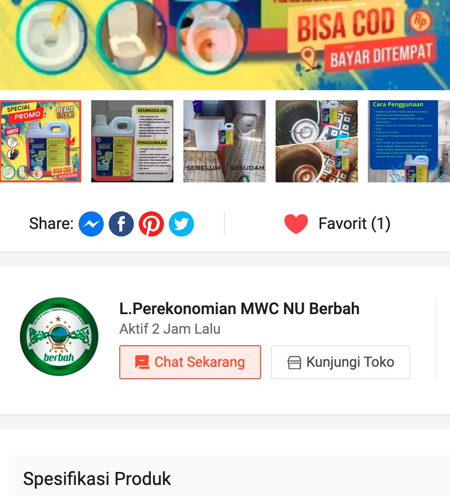 Toko Online Lembaga Perekonomian MWC NU Berbah
