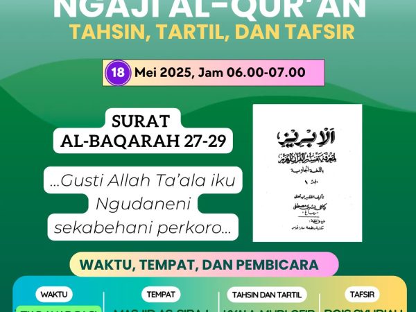 Rekaman Ngaji Al-Qur’an Ahad Pagi MWC NU Berbah, 18 Mei 2025